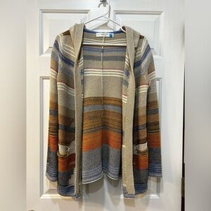 Anthropologie Sparrow Fiemme Hooded Cardigan Size S Textured Aztec Southwestern